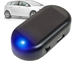 TLVX Draadloze Knipperende LED indicatie lampje Blauw – Blauwe LED Auto Alarm Licht – Beveiliging - Solar Warning Light - Anti Diefstal – Inbraak Preventie - Fake Alarm – Veiligheidslicht – Scooter –Fat-Bike – E-Bike – Fiets – Camper - Oplaadbaar USB