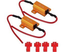 TLVX LED knipperlicht weerstanden 25 Watt 6 0hm (set, twee stuks) - CANBUS - LED Xenon belasting weerstand - No Hyper flash - 12V- knipperlicht werkend - geen fout melding LED