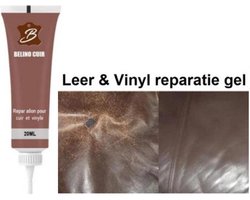 TLVX Leer Reparatie Gel Bruin 20ML / Auto / Stoel / Bank / Leder reparatie / Vinyl reparatie / Leer scheuren / Leder herstel / Autostoel leer krassen / Kras leer herstel / Dofheid leer herstel / Haken en ogen leer en vinyl / Snel Leer Herstel
