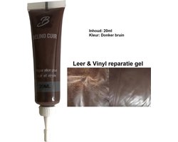 TLVX Leer Reparatie Gel Donker Bruin 20ML / Auto / Stoel / Bank / Leder reparatie / Vinyl reparatie / Leer scheuren / Leder herstel / Autostoel leer krassen / Kras leer herstel / Dofheid leer herstel / Haken en ogen leer en vinyl / Snel Leer Herstel