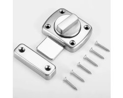 TLVX Sterk Draaislot Zilver incl. Schroeven – Deur Beveiligen – Badkamer – Toilet Vergrendelen – Veilig Poort Slot – Kastdeur – Deursloten – Deurbeslag – Tuindeur – Meubelslot – Schuur – Raam – Kast – Garage Beveiligen – Waterproof