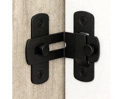 TLVX Sterke Deur Vergrendeling 90° hoek Zwart Klein RVS – Poortslot – Deur Beveiligen – Kastdeur Vergrendelen – Deurslot 90 graden – Gesp – Poort – Deurbeugel – Schuif Slot Tuindeur – Poort – Meubel – Schuur – Schuifdeur – Garage – Roestvrij Staal