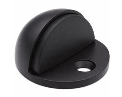 TLVX Sterke Deurstopper Zwart Rond – Deur Demper - Deurstop Soft - Metalen Garagestopper - Poortdeur Stopper Halfrond - Schuurdeur - Deurstopper Metaal met Demping – Stevig - Voor Binnen en Buiten en Binnenhuis - Inclusief Schroeven en 3M tape