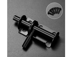 TLVX Sterke RVS Deurvergrendeling Zwart – Schuifslot – Toilet Vergrendelen – Poort slot – Deur Beveiligen – Kastdeur – Deurslot – Gesp – Deurbeugel – Tuindeur – Meubel – Schuur – Raam – Kast – Lade – Schuifdeur – Garage – Roestvrij Staal