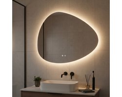 TM Loft Mirror - Badkamerspiegel met verlichting - Organisch - 3 Licht standen - Anti-Condens - 80x60 cm