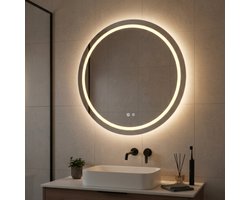 TM Loft Mirror - Badkamerspiegel met verlichting - Rond - 3 Licht standen - Anti-Condens - 60 cm