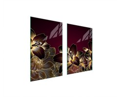 TMK ArtDeko Serie - Glazen Beschermplaat - Orchidee - 65x52 cm - Hittebestendig