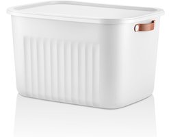 Tobeyz - Opbergbox - Opbergdoos - Opbergmand - 20L BPA-vrije Kunststof Opbergbox met Deksel - Nestelbaar en Stapelbaar - Ideaal voor Badkamer, Keuken en Speelgoedopslag - Wit