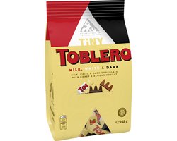 Toblerone Tiny Variety Melk, Wit, Puur Chocolade Assortiment 248g - Kerstcadeau - Chocoladecadeau - Chocoladesnoepjes - Chocolade voor bij de Koffie - Verjaardag Cadeau Vrouw of Man - Geschenkset voor Man en Vrouw