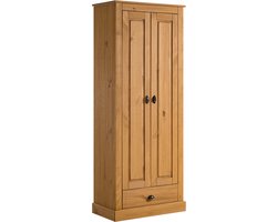 Toby|Garderobekast Massief hout in wasbeits