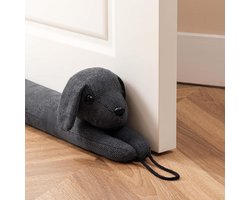 Tochtstopper Dier - Windstopper Deur - Tocht Buiten Houden - Met Hangende Lussen - 96.5 cm - Grijze Hond