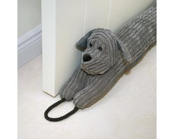 Tochtstoppers voor de deur Decoratieve Windstopper 81cm voor Deur & Raam, Verzwaarde Tochtstopper Geluidsblokker voor Onderkant Deur - Grijze Hond 32"