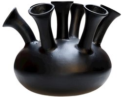 Toetervaas Amsterdam | Zwart | 7 Toeters | Tulpenvaas | Metaal | Ø43 x H33 cm | Vase the world