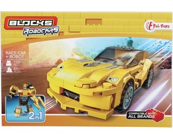 Toi-toys Bouwstenenset Blocks Robocars Junior Geel-Blauw-Groen-Rood 102-delig