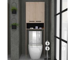 Toilet- en wasmachinekast Dotan - eik - Parisot - Toiletmeubels - Bruin - Spaanplaat - Toiletmeubels -