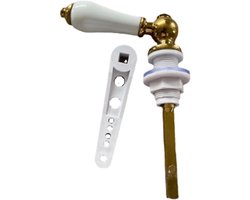 Toilet Hendel - Spoelhendel Stortbak - Toilet Reparatie - Porselein en Goud Design - 19-35 mm - Goud