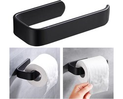 Toilet Houder - Wand Montage - Badkamer - Keuken Rol Houder - Papier Tissue - Rack Haak - Modern Zwarte Hanger