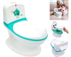 Toilet Potje Realistisch Geluid Doorspoelen Training Jongens Meisjes Stabiel Comfortabel - Groen