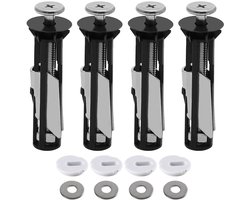 Toilet Seat Fittings - 4 Pieces Toilet Seat Screws - RVS Toilet Seat Attachments voor Hinge - Vervangings- en Vergrendelingsonderdelen - Universele Reserveonderdelen met Seals