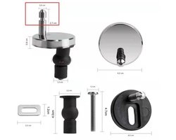 Toilet Seat Hinges - Universal Toilet Seat Fixings - RVS Materiaal Stabiele Bevestiging - 1 Paar - Thuisgebruik Zilver