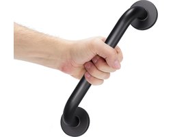 Toiletbeugel - badgreep - douchegreep - veiligheidsbeugel - 30cm - zwart - antislip - Inclusief ophangmateriaal - voor badkamer / douche / toilet