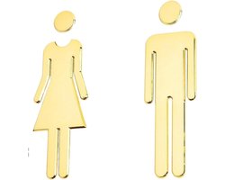 Toiletbord Set - WC-borden - Ruimte Aanduiding - Messing Materiaal - 10x10 mm - Type4