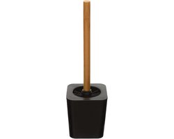 Toiletborstel in houder - Zwart - Bamboe - Toiletborstelhouder - Wc borstel | Huis / horeca