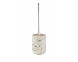 Toiletborstel met Marmereffect – WC Borstelhouder Ø10x38 cm – Luxe Toiletset Marmerlook – Moderne Badkamer Accessoire