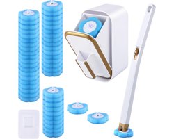 Toiletborstel met Wegwerpkoppen - WC-borstelset - 48 Flexibele Vervangingskoppen met Reinigingsmiddel - Licht Geparfumeerd - Voor Gebogen en Moeilijk Bereikbare Plekken - Wandhouder Zonder Boren - Voor Toilet en Badkamer