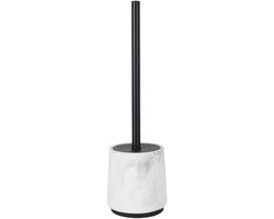 Toiletborstel Set - WC Reiniger - Badkamer Schoonmaken - Imitatie Marmeren Basis - 4.3 x 15.2 Inch - Wit