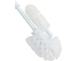Toiletborstel - WC-borstel met randreiniger - wit - 37 cm - kunststof
