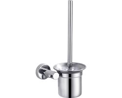 Toiletborstel - Wc borstel - Vrijstaand En Hangend - Set van 2 - WC borstel met houder - Vrijstaand - RVS - 32*12*8cm - zilver