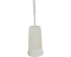 Toiletborstel / wc-borstel wit met houder 16 x 16 x 39 cm - toiletborstelhouders / wc-borstelhouders voor toilet - schoonmaakproducten