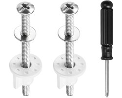 Toiletbril Bevestiging - Set van 80mm RVS Schroeven met 4mm Schroevendraaier voor 14-18mm Toiletzitting Bevestiging en Achterste Moeren