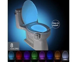 Toiletbril Licht voor in de Nacht - LED Lamp voor WC - WC-licht - Toiletpotverlichting - WCLamp met Beweeg Sensor - Automatische Toilet Verlichting - W.C. Bril Licht - Bang in het Donker - Verstelbare Kleuren - Toiletpot LED Lamp