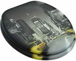 Toiletbril MDF New York - Verstelbare scharnieren Toiletbril - Mdf Toiletbril - Wc-bril - Badkamerspiegel - Nieuwe Toiletbril