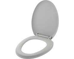 Toiletbril met deksel-Tijdloos grijs-kunststof-Universele maat. WC bril