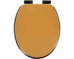 Toiletbril met soft-close deksel - chique kleurstelling van okergele deksel met een zwarte bril-MDF