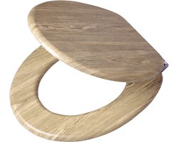 Toiletbril met Softclose en Eiken Look - Comfortabel en Krasbestendig