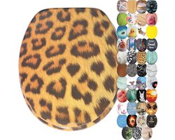 Toiletbril met Softclose Mechanisme van Hoge Kwaliteit in Stijlvol Leopard Motief