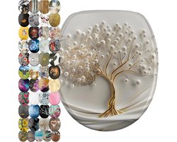 Toiletbril met softclose systeem - houten design met antibacteriële afwerking