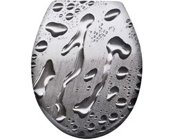 Toiletbril met softclose - WC-deksel antibacterieel - Stil toiletgebruik - Krasbestendig duroplast - Universele maat 45.5 cm - Water