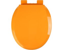 Toiletbril O-vorm - WC-bril Zitting - Badkamer Vernieuwen - Softclose & Quick Release - 36 x 41 cm - Oranje