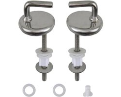 Toiletbril Scharnieren - Zachte Sluiting - Badkamer Upgrade - Top Fix Installatie - 2 Stuks - Zilver