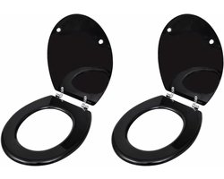 Toiletbril Set - WC-bril Deksel - Badkamer Verbetering - Universele Pasvorm - 2 stuks - Zwart