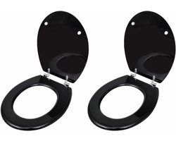 Toiletbril Set - WC-bril Deksel - Badkamer Vernieuwen - Universele Pasvorm - 2 stuks - Zwart