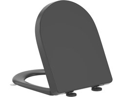 Toiletbril Soft Close D-vormig - YEAUPE PRO Grijze Touletstoelen met Deksellifter, Quick Release voor Easy Clean, PP Loo Toulet voor Badkamer Kom met Verstelbare Scharnieren, Anti-slip, Universele Fit
