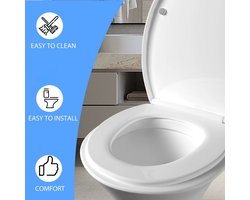 Toiletbril Softclose, Ovale Toiletbrillen met verstelbare scharnieren met snelsluiting, kwalitatieve antibacterieel toiletbril