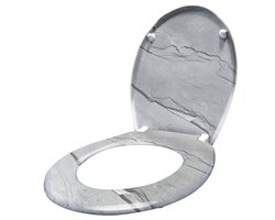 Toiletbril toiletafdekking verlagen automatische reductie met de automatische verlaging en softclose, universele maat toiletzitje gemaakt van harde plastic cloters gemaakt van thuroplast (marmer)