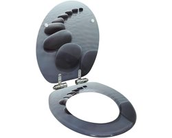 Toiletbril - WC Deksel - Badkamer Upgrade - Zachte Sluiting - Verstelbaar - Stenen Design